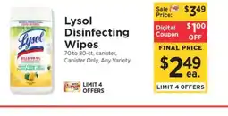 ShopRite Lysol Disinfecting Wipes offer