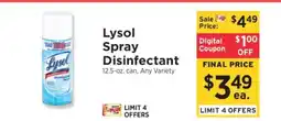 ShopRite Lysol Spray Disinfectant offer