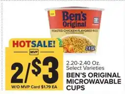 Food Lion BEN’S ORIGINAL MICROWAVABLE CUPS offer
