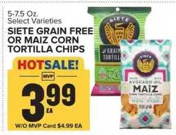 Food Lion Siete Grain Free or Maiz Corn Tortilla Chips offer
