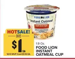 Food Lion FOOD LION INSTANT OATMEAL CUP offer