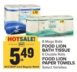 Food Lion FOOD LION BATH TISSUE / FOOD LION PAPER TOWELS offer