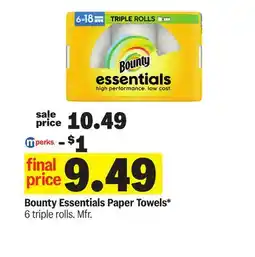 Meijer Bounty Essentials Paper Towels offer