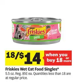 Meijer Friskies Wet Cat Food Singles offer