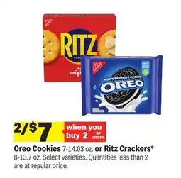 Meijer Oreo Cookies 7-14.03 oz. or Ritz Crackers* 8-13.7 oz offer