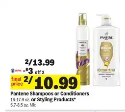 Meijer Pantene Shampoos or Conditioners 16-17.9 oz. or Styling Products 5.7-8.5 oz offer