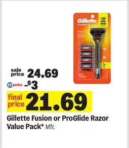 Meijer Gillette Fusion or ProGlide Razor Value Pack offer