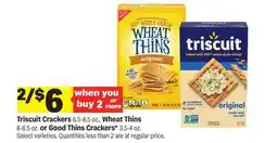 Meijer Triscuit Crackers 6.5-8.5 oz., Wheat Thins 8-8.5 oz. or Good Thins Crackers* 3.5-4 oz offer