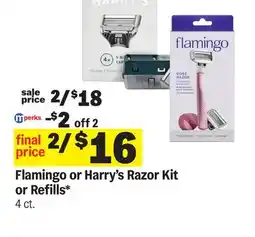 Meijer Flamingo or Harry's Razor Kit or Refills offer