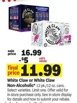 Meijer White Claw or White Claw Non-Alcoholic offer