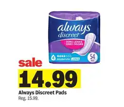 Meijer Always Discreet Pads offer