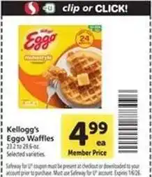 Safeway Kellogg's Eggo Waffles offer
