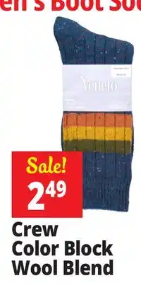 Ocean State Job Lot Crew Color Block Wool Blend offer