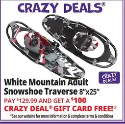 Ocean State Job Lot White Mountain Adult Snowshoe Traverse 8 x 25 offer