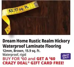 Ocean State Job Lot Dream Home Rustic Realm Hickory Waterproof Laminate Flooring offer