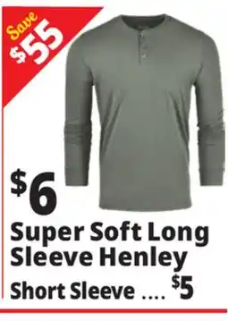 Ocean State Job Lot Super Soft Long Sleeve Henley offer