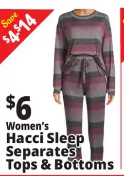 Ocean State Job Lot Women's Hacci Sleep Separates Tops & Bottoms offer