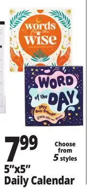 Ocean State Job Lot 5x5 Daily Calendar offer