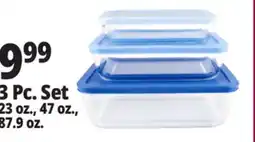 Ocean State Job Lot Rectangle Glass Container Set with Lids 3 Piece offer