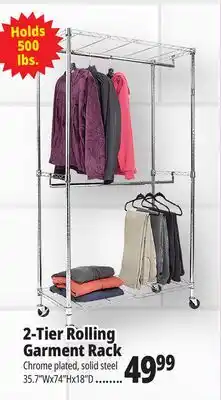 Ocean State Job Lot 2-Tier Rolling Garment Rack offer