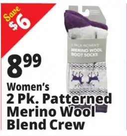 Ocean State Job Lot Women's 2 Pk. Patterned Merino Wool Blend Crew offer