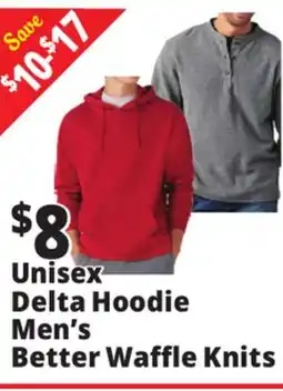 Ocean State Job Lot Delta Hoodie Men's Better Waffle Knits offer