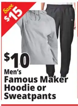 Ocean State Job Lot Men's Famous Maker Hoodie or Sweatpants offer