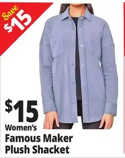 Ocean State Job Lot Women's Famous Maker Plush Shacket offer