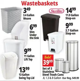 Ocean State Job Lot Wastebaskets offer