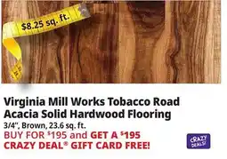 Ocean State Job Lot Virginia Mill Works Tobacco Road Acacia Solid Hardwood Flooring offer
