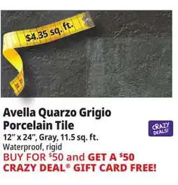Ocean State Job Lot Avella Quarzo Grigio Porcelain Tile offer