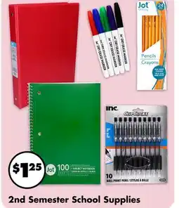 Dollar Tree 2nd Semester School Supplies offer
