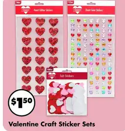 Dollar Tree Valentine Craft Sticker Sets offer