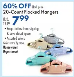 Boscov's 20-Count Flocked Hangers offer