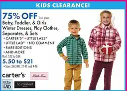 Boscov's Baby, Toddler, & Girls Winter Dresses, Play Clothes, Separates, & Sets offer