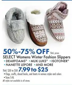 Boscov's SELECT Womens Winter Fashion Slippers offer
