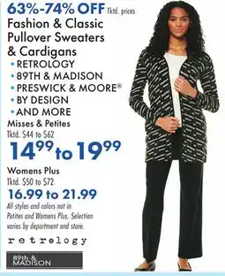 Boscov's Fashion & Classic Pullover Sweaters & Cardigans offer