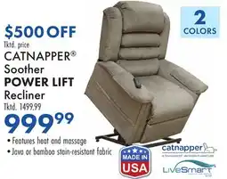 Boscov's CATNAPPER Soother POWER LIFT Recliner offer