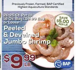 DeCicco & Sons Peeled & Deveined Jumbo Shrimp offer