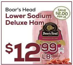 DeCicco & Sons Boar's Head Lower Sodium Deluxe Ham offer