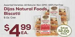 DeCicco & Sons Dijas Natural Foods Biscotti offer