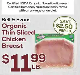 DeCicco & Sons Bell & Evans Organic Thin Sliced Chicken Breast offer