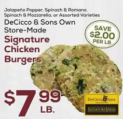 DeCicco & Sons DeCicco & Sons Own Store-Made Signature Chicken Burgers offer