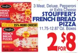 Bravo Supermarkets STOUFFER'S FRENCH BREAD PIZZA 11.75-12.87 Oz. Boxes offer