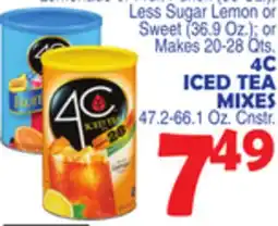 Bravo Supermarkets 4C ICED TEA MIXES 47.2-66.1 Oz. Cnstr offer