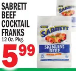 Bravo Supermarkets SABRETT BEEF COCKTAIL FRANKS offer