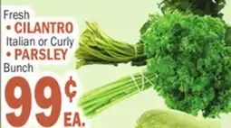 Bravo Supermarkets CILANTRO Italian or Curly PARSLEY Bunch offer
