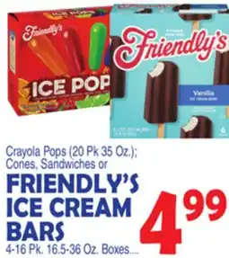 Bravo Supermarkets FRIENDLY'S ICE CREAM BARS 4-16 Pk. 16.5-36 Oz. Boxes offer