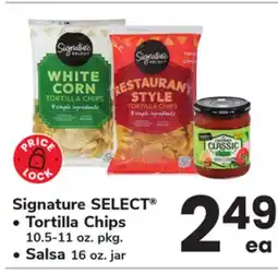 ACME Signature SELECT Tortilla Chips 10.5-11 oz. pkg. Salsa 16 oz. jar offer