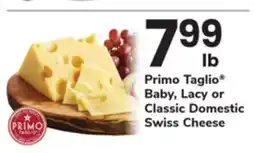 ACME Primo Taglio Baby, Lacy or Classic Domestic Swiss Cheese offer